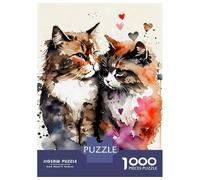 Rompecabezas para Adolescentes De 1000 Piezas Romantic Cat Couple Rompecabezas para Adultos Juguetes Antiestrés Regalo De Cumpleaños Cumpleaños 70x50cm/1000pcs