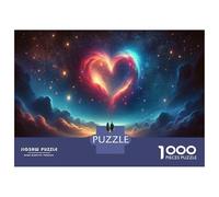 Rompecabezas para Adolescentes De 1000 Piezas Romantic Couple in Space Heart Rompecabezas para Adultos Juego Familiar Regalos para Mujeres Cumpleaños Y Navidad 52x38cm/1000pcs