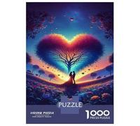 Rompecabezas para Adolescentes De 1000 Piezas Romantic Heart-Shaped Tree Rompecabezas para Adolescentes Juegos Relajantes Decoración Perfecta Regalos De Cumpleaños Y Únicos 52x38cm/1000pcs