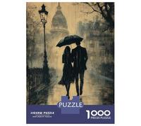 Rompecabezas para Adolescentes De 1000 Piezas Romantic Rainy Walk - Charcoal Style Rompecabezas para Adultos Juego De Ingenio para Mejorar La Memoria Actividades Divertidas En Casa 70x50cm/1000pcs