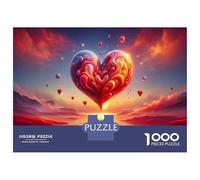Rompecabezas para Adolescentes De 1000 Piezas Romantic Sunset Heart Rompecabezas para Adultos Juego Familiar Difícil Difícil Cumpleaños Y Navidad 52x38cm/1000pcs