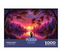 Rompecabezas para Adolescentes De 1000 Piezas Romantic Sunset Lake Rompecabezas para Adultos Juego De Ingenio para Mejorar La Memoria Actividades Divertidas En Casa 38x26cm/1000pcs