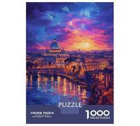 Rompecabezas para Adolescentes De 1000 Piezas Rome Cityscape at Sunset Rompecabezas Juguete Decoración De Pared Vacaciones En Casa Matar El Tiempo Desafío Educativo 52x38cm/1000pcs