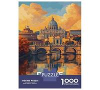 Rompecabezas para Adolescentes De 1000 Piezas Rome Cityscape with St. Peters Basilica Rompecabezas para Adultos Juegos Relajantes Decoración del Hogar 52x38cm/1000pcs