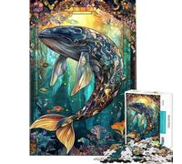 Rompecabezas para Adolescentes de 1000 Piezas Rompecabezas de Ballena Juego de ingenio Carrera de Velocidad Manual Ayuda a ejercitar el Cerebro (tamaño 38x52cm)