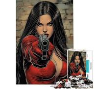 Rompecabezas para Adolescentes de 1000 Piezas Rompecabezas de Belleza Seductora a Punta de Pistola Juego de ingenio Carrera de Velocidad Manual Ayuda a ejercitar el Cerebro (tamaño 50x75cm)