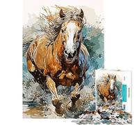 Rompecabezas para Adolescentes de 1000 Piezas Rompecabezas de Caballos para Adultos Juego práctico Una Obra de Arte Interacción Entre Padres e Hijos (tamaño 50x75cm)