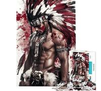 Rompecabezas para Adolescentes de 1000 Piezas Rompecabezas de Guerrero Nativo Americano para Adultos Juego Familiar Regalos para Mujeres cumpleaños y Navidad (tamaño 50x75cm)
