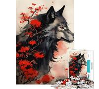 Rompecabezas para Adolescentes de 1000 Piezas Rompecabezas de Lobo Gris para Adultos Juego Familiar Carrera de Velocidad Manual cumpleaños (tamaño 50x75cm)