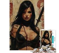 Rompecabezas para Adolescentes de 1000 Piezas Rompecabezas de Ninja Femenina para Adultos Juego práctico para divertirse en Familia Difícil y desafiante (tamaño 38x26cm)