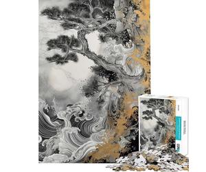 Rompecabezas para Adolescentes de 1000 Piezas Rompecabezas de Olas furiosas para Adultos Juego de ingenio para Pasar el Tiempo en casa cumpleaños y Navidad (tamaño 38x52cm)