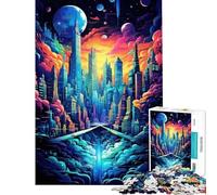 Rompecabezas para Adolescentes de 1000 Piezas Rompecabezas futurista de Ciudad Celeste para Adultos Juegos relajantes Regalos para Mujeres cumpleaños y Navidad (tamaño 50x75cm)