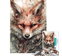 Rompecabezas para Adolescentes de 1000 Piezas Rompecabezas japonés Kitsune Fox para Adultos Juguetes antiestrés decoración Actividades Divertidas en casa (tamaño 50x75cm)