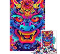 Rompecabezas para Adolescentes de 1000 Piezas Rompecabezas japonés Oni Yokai neón para Adultos Juego de ingenio Ideal para Pasar el Tiempo en casa cumpleaños y Navidad (38x52cm)