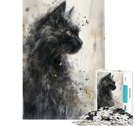 Rompecabezas para Adolescentes de 1000 Piezas Rompecabezas Mirada Felina Mística Juego práctico Divertido y con Humor Regalo Ideal para Reducir el estrés (Tamaño 50x75cm)