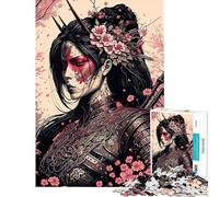 Rompecabezas para Adolescentes de 1000 Piezas Rompecabezas Sakura Geisha Devil para Adultos Juego de ingenio Ideal para Pasar el Tiempo en casa cumpleaños y Navidad (tamaño 38x52cm)