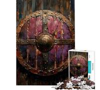 Rompecabezas para Adolescentes de 1000 Piezas Rompecabezas Tradicional de Escudo Vikingo Juego de ingenio Carrera de Velocidad Manual Ayuda a ejercitar el Cerebro (tamaño 38x52cm)