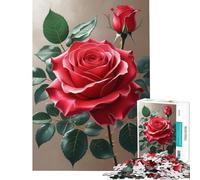 Rompecabezas para Adolescentes de 1000 Piezas Rosa roja con Capullo Juego Familiar Juguetes adictivos para Cultivar la Paciencia Excelente Regalo Mejora la Memoria (Tamaño 75x50cm)