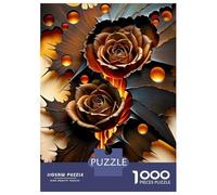 Rompecabezas para Adolescentes De 1000 Piezas Rose in Metal Rompecabezas para Adultos Juguetes Antiestrés Regalo De Cumpleaños Cumpleaños 38x26cm/1000pcs