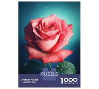 Rompecabezas para Adolescentes De 1000 Piezas Rose in The Rain Rompecabezas para Adolescentes Juegos Relajantes Regalo De Cumpleaños Gran Regalo para Jugar 38x26cm/1000pcs