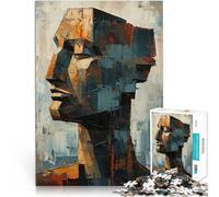 Rompecabezas para Adolescentes de 1000 Piezas Rostro Abstracto vívido Juego de Preguntas Cada Pieza es única: un desafiante y Divertido Juego Familiar 75x50cm