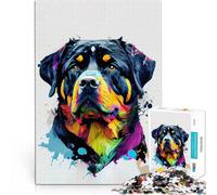 Rompecabezas para Adolescentes de 1000 Piezas Rottweiler Juguete de desafío de Juego Educativo Juego Educativo para cumpleaños y Navidad. 52x38cm