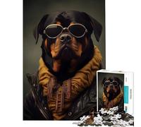 Rompecabezas para Adolescentes de 1000 Piezas Rottweiler Swag Juego desafiante Juguetes Juego de ingenio Difícil Excelentes Regalos y Juguetes (Tamaño 38x52cm)