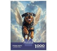 Rompecabezas para Adolescentes De 1000 Piezas Rottweiler with Angel Wings A Tribute to Strength and Love Rompecabezas para Adultos Juego De Ingenio Una Obra De Arte Actividades Divertidas En Casa 70x