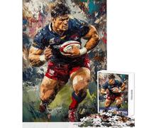Rompecabezas para Adolescentes de 1000 Piezas Rugby Rush Power and Passion Rompecabezas Familiar con patrón de Montaje Toda la Familia (tamaño 50x75cm)