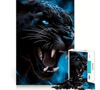 Rompecabezas para Adolescentes de 1000 Piezas Rugido de la Pantera Negra,Arte de Borde Exacto,Juego de Concentración,Regalo,Juego para Momentos Acogedores,Arte de Escena Navideña 38x26cm