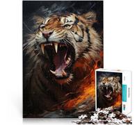 Rompecabezas para Adolescentes de 1000 Piezas Rugido de Tigre Juguetes educativos de Aprendizaje Decoración hogar 38x26cm