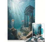 Rompecabezas para Adolescentes de 1000 Piezas Ruinas submarinas con Vida Marina Juegos relajantes análisis y lógica Que mejoran el Amor Entre Parejas 50x75cm
