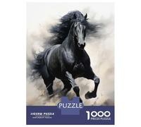 Rompecabezas para Adolescentes De 1000 Piezas Running Black Horse Rompecabezas para Adultos Juguetes Antiestrés Regalo De Cumpleaños para Cumpleaños, Navidad 70x50cm/1000pcs
