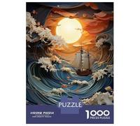 Rompecabezas para Adolescentes De 1000 Piezas Sailboat in Storm Art Rompecabezas para Adultos Juegos Relajantes Análisis Y Lógica Difícil Y Desafiante 38x26cm/1000pcs