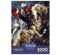 Rompecabezas para Adolescentes De 1000 Piezas Saint George and Dragon Rompecabezas para Adultos Juegos Relajantes Decoración Perfecta Cumpleaños Y Navidad 70x50cm/1000pcs