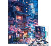 Rompecabezas para Adolescentes de 1000 Piezas Sakura Anime Night Puzzle para Adultos Juegos Divertidos Mejora la Memoria Juego desafiante Regalos (tamaño 50x75cm)