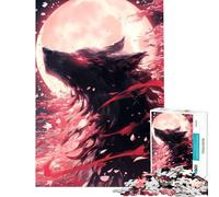 Rompecabezas para Adolescentes de 1000 Piezas Sakura Black Wolf Un Reto para completar Regalo de cumpleaños Juegos educativos para Mayores de 14 años Juego de Rompecabezas Incluido (38x26cm)