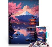 Rompecabezas para Adolescentes de 1000 Piezas Sakura en el Monte Fuji, Japón Regalos de Juegos desafiantes Una Obra de Arte 75x50cm