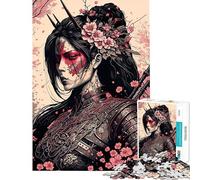 Rompecabezas para Adolescentes de 1000 Piezas Sakura Geisha Diablo Rompecabezas para Adultos Juego práctico Una Obra de Arte Interacción Entre Padres e Hijos (tamaño 38x26cm)