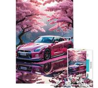 Rompecabezas para Adolescentes de 1000 Piezas Sakura Nissan Skyline GTR 1000 Rompecabezas DIY Juguetes para la diversión Familiar Juego Divertido y desafiante para Toda la Familia (38x52cm)
