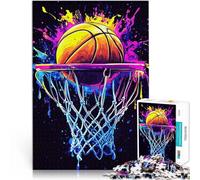 Rompecabezas para Adolescentes de 1000 Piezas Salpicadura de aro de Baloncesto Corte de precisión Regalo para cumpleaños 52x38cm