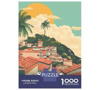 Rompecabezas para Adolescentes De 1000 Piezas Salvador, Brazil Cityscape Illustration Rompecabezas para Adolescentes Juego Familiar Desafío Difícil Cumpleaños Y Navidad 70x50cm/1000p