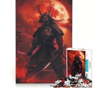 Rompecabezas para Adolescentes de 1000 Piezas Samurái bajo la Luna de Sangre Juego práctico para Mejorar la Memoria Regalo Ideal para Amigos y Familiares 50x75cm