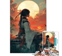 Rompecabezas para Adolescentes de 1000 Piezas Samurai contemplando al Atardecer Juguetes adictivos para Cultivar la Paciencia Juego Familiar Ideal para Parejas Un Gran Regalo para los Amantes