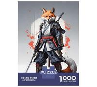 Rompecabezas para Adolescentes De 1000 Piezas Samurai Fox Rompecabezas Juguete Decoración De Pared Vacaciones En Casa Matar El Tiempo Desafío Educativo 52x38cm/1000pcs