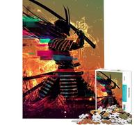 Rompecabezas para Adolescentes de 1000 Piezas Samurai Glitch desafiante de completar difícil de decoración para el hogar Juguetes para Mayores de 14 años (38x52cm)