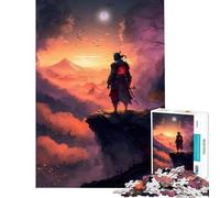 Rompecabezas para Adolescentes de 1000 Piezas Samurai Guardian Sunset desafío Educativo Juego de ingenio difícil para Mayores de 14 años 38x52cm