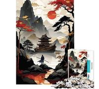 Rompecabezas para Adolescentes de 1000 Piezas Samurai Junto al Lago Juguetes adictivos para Cultivar la Paciencia Juego de ingenio Decoración Perfecta Regalo Divertido (Tamaño 38x26cm)