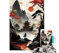 Rompecabezas para Adolescentes de 1000 Piezas Samurai Junto al Lago Juguetes educativos para Aprender Juego Familiar Decoración de Pared Regalos para Mujeres y Hombres (tamaño 50x75cm)