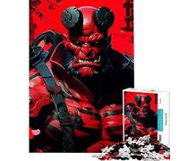 Rompecabezas para Adolescentes de 1000 Piezas Samurai Ninja Demonio del Infierno Desafío Educativo Decoración Artística para el Hogar Juego Educativo para Mayores de 14 años (50x75cm)